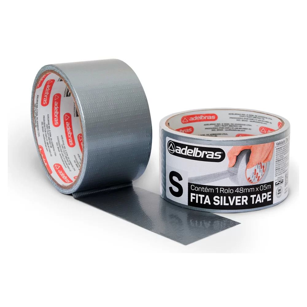 Fita Silver Tape Prata 10 Metros 48mm Adesivo Multiuso ADELBRAS -  MultiPrimer - Mude Sua Forma de Comprar