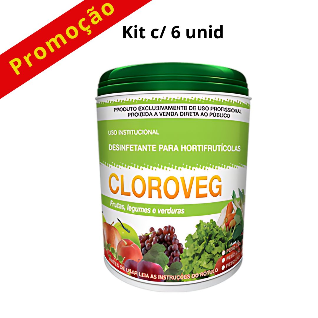 Cloroveg - Sanitizante Frutas, Verduras, Legumes Kit c/ 6 unid - PROKLIN