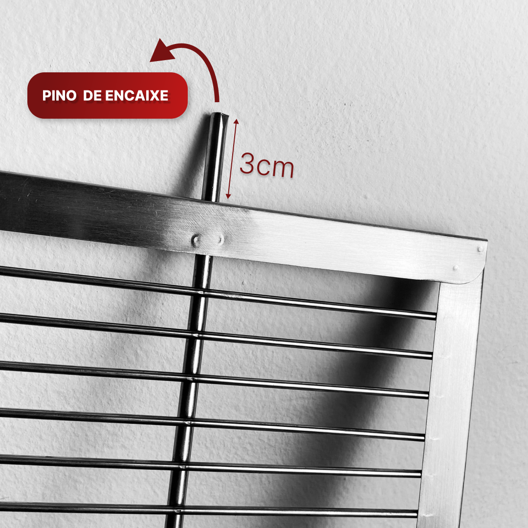 Grelha Uruguai Inox 50x50cm - Churrasco Quality Profissional