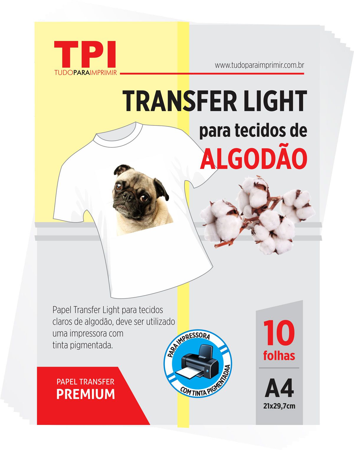 Transfer Light | Pct com 10 fls - TPI - Tudo Para Imprimir