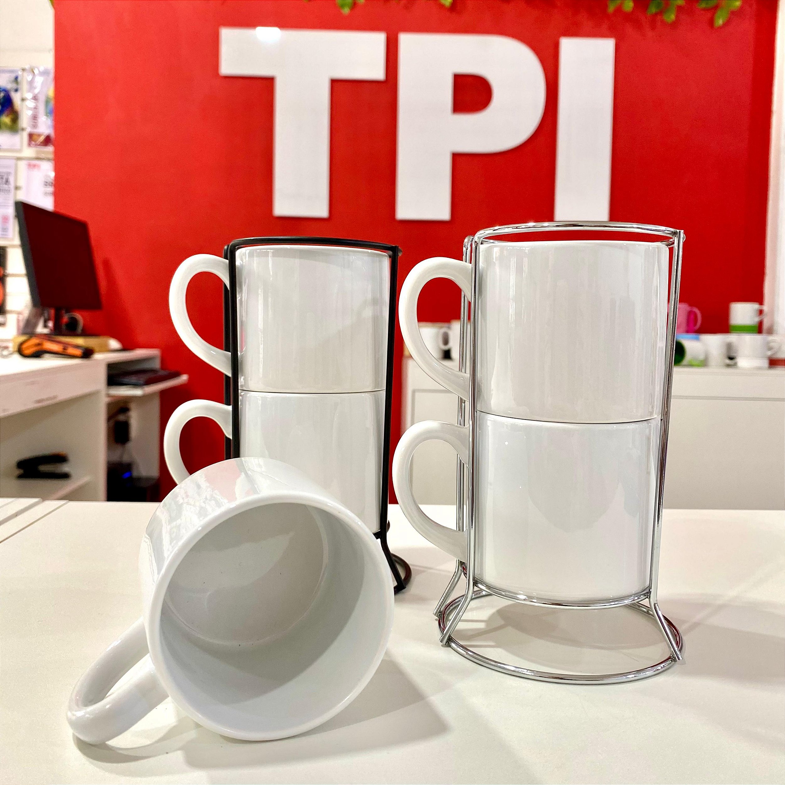 Kit Torre Majestic 2 Xícaras 325ml com Suporte Prata | LiveSub