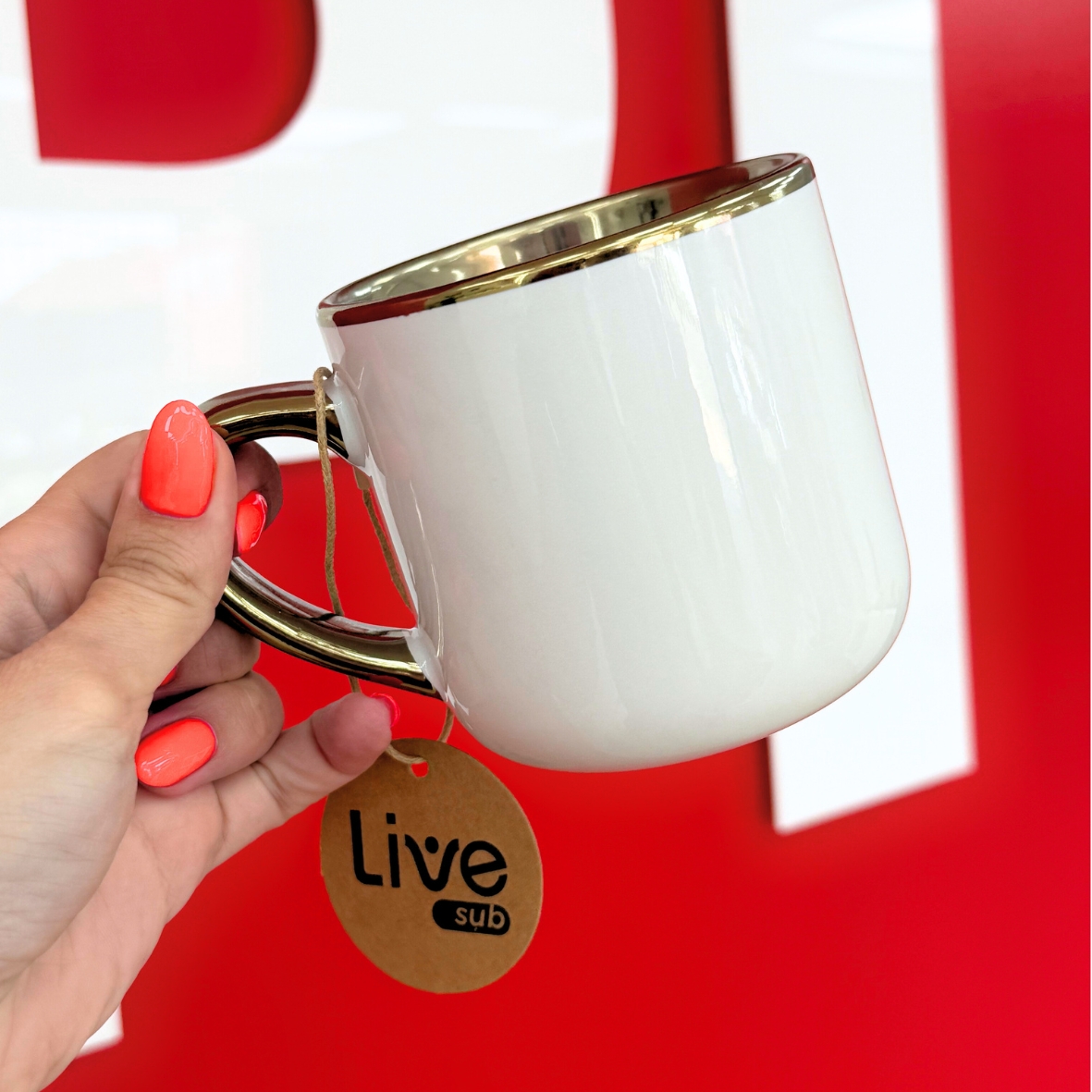 Caneca Imperial 400ml com Borda e Alça Ouro – LiveSub - Tudo para