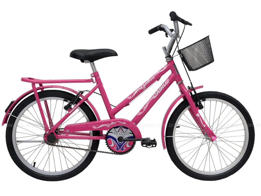 Bicicleta Cairu Aro 20 Genova com Cesta Rosa/Pink - LOJAS GIP