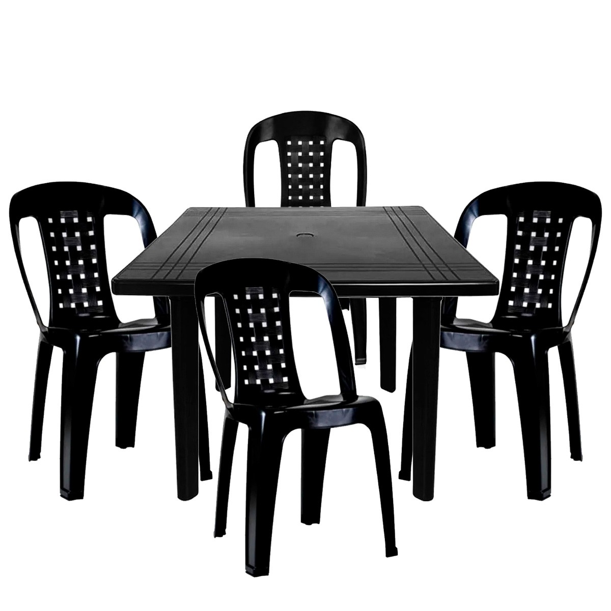 Conjunto De Mesa E 4 Cadeiras Plásticas Dobrável Branca em Promoção na  Americanas