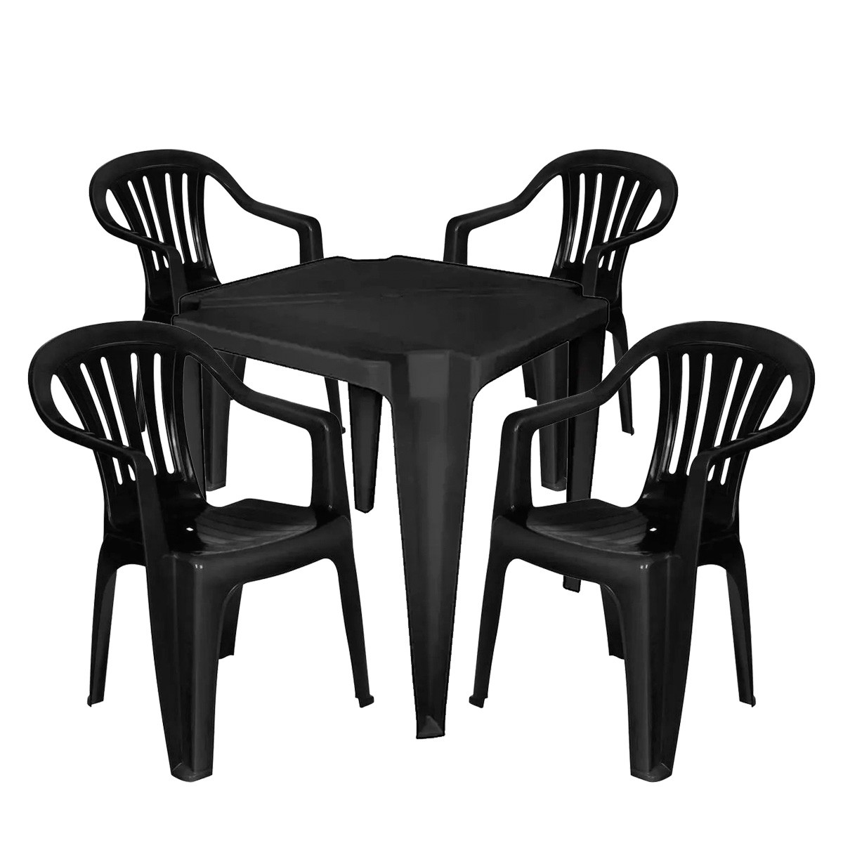 Conjunto de Mesa com Cadeiras Poltrona Plástico Kit 1 Jogo