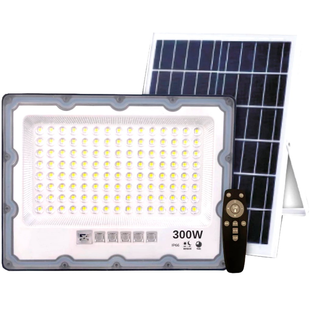 Refletor LED Solar 300W Solar Automático Recarregável - ARCO ÍRIS LED