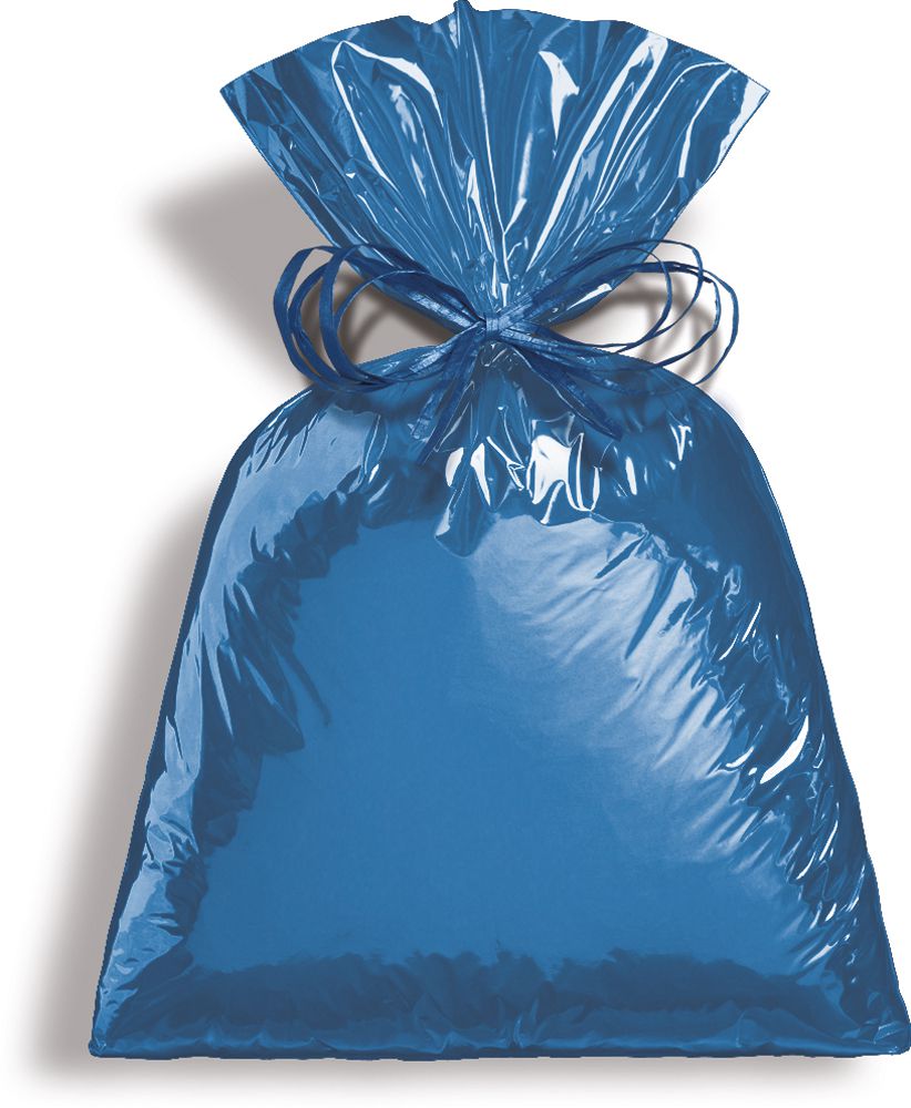 Saco para Presente Metalizado - Azul | Papel Mania - Papel Mania Embalagens