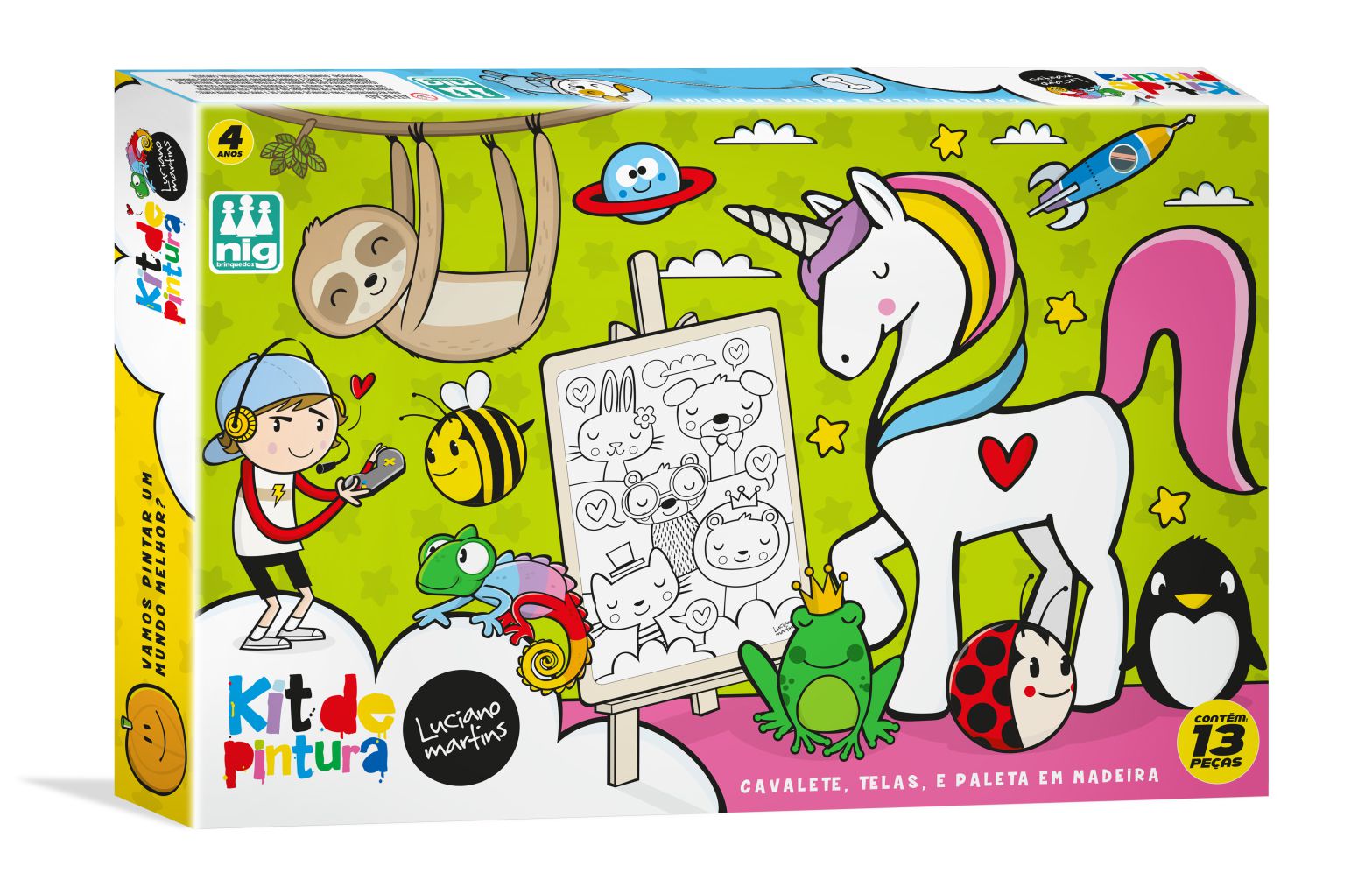 Kit de Pintura com Cavalete - Cocomelon - Nig Brinquedos