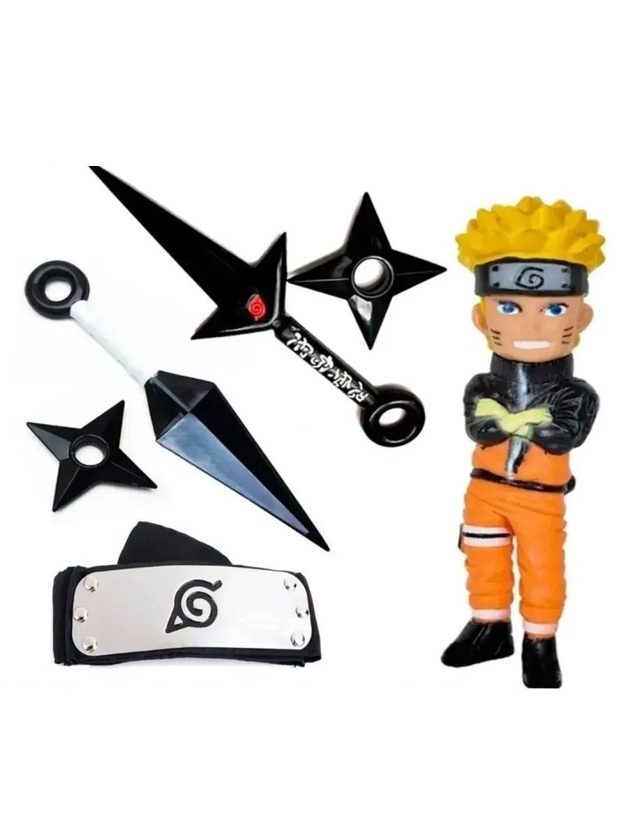 Kit Naruto Shippuden - Boneco Naruto + Kunai + Bandana Infantil