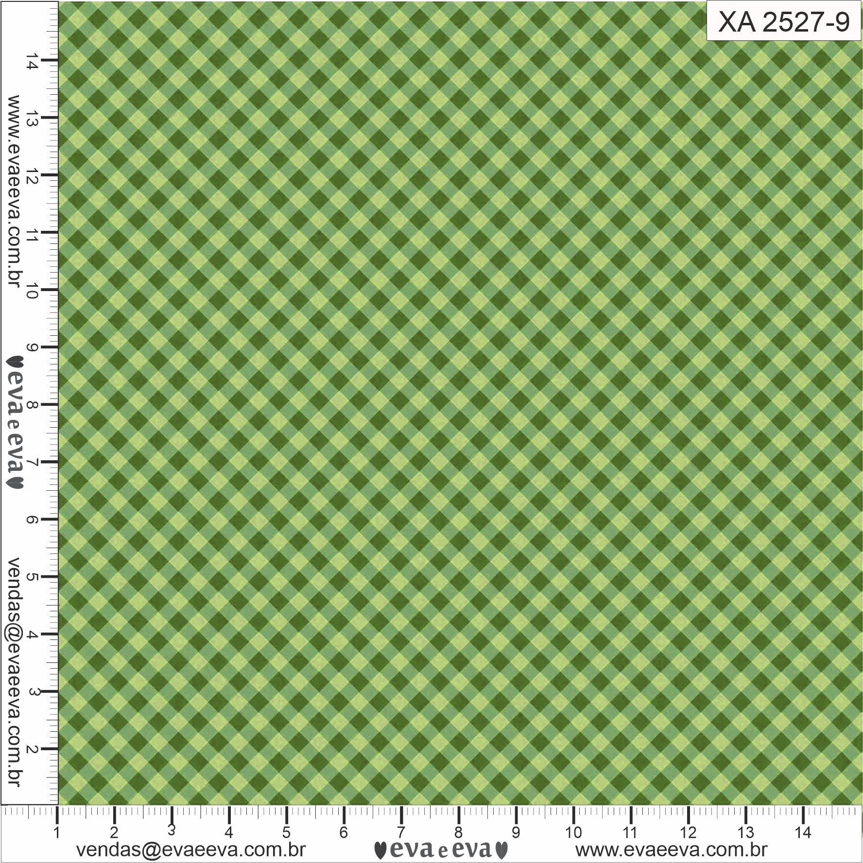 Tricoline estampado micro xadrez verde claro - Renatta Tecidos