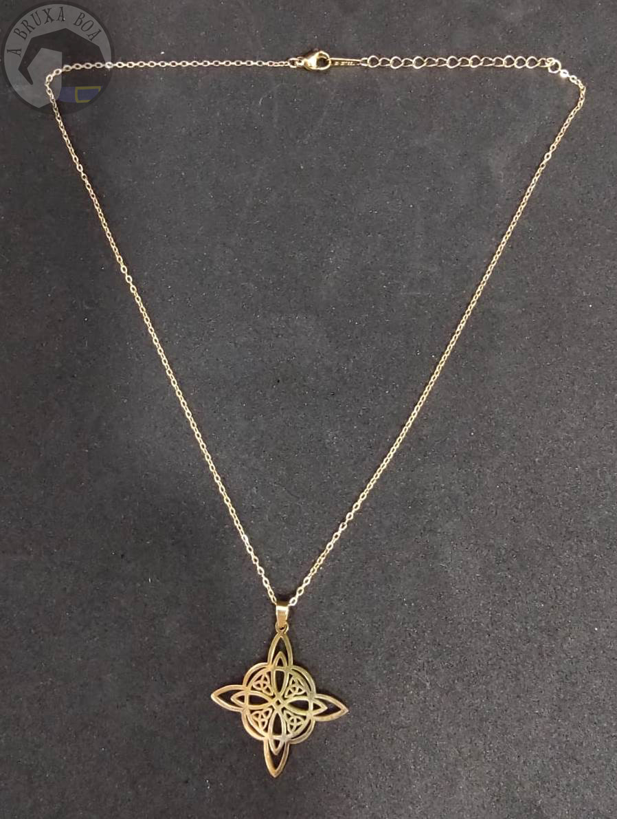 Colar Nó das Bruxas - Dourado - A Bruxa Boa | Produtos Esotéricos