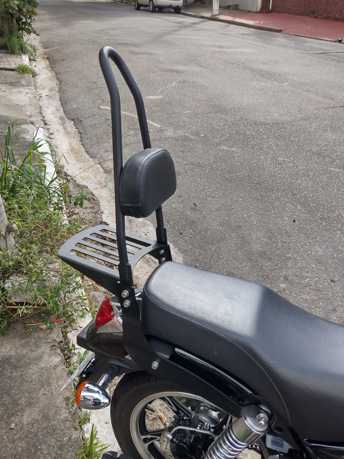 Sissy bar Easy Rider fixo encosto Chopper Road 150 com bagageiro V2