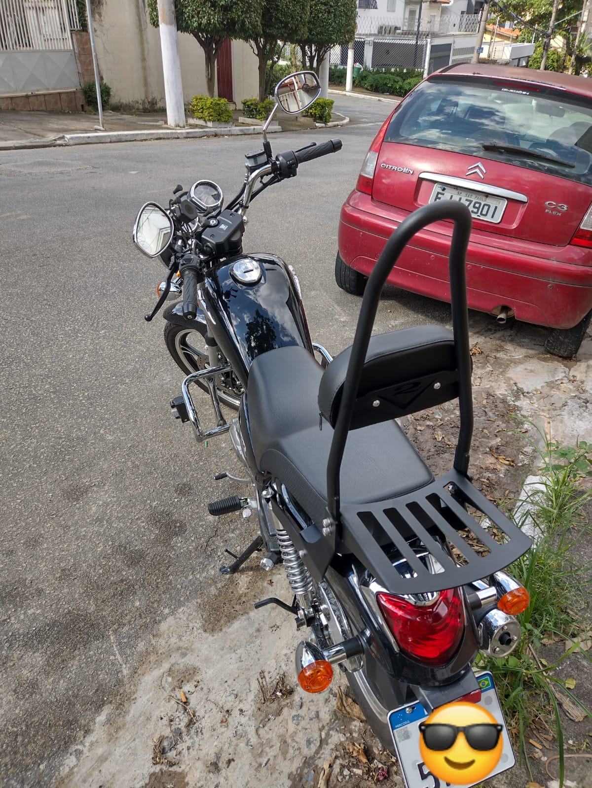 Bar Easy Rider Sissy bar Easy Rider fixo encosto - Chopper Road 150 com bagageiro - V2 ...
