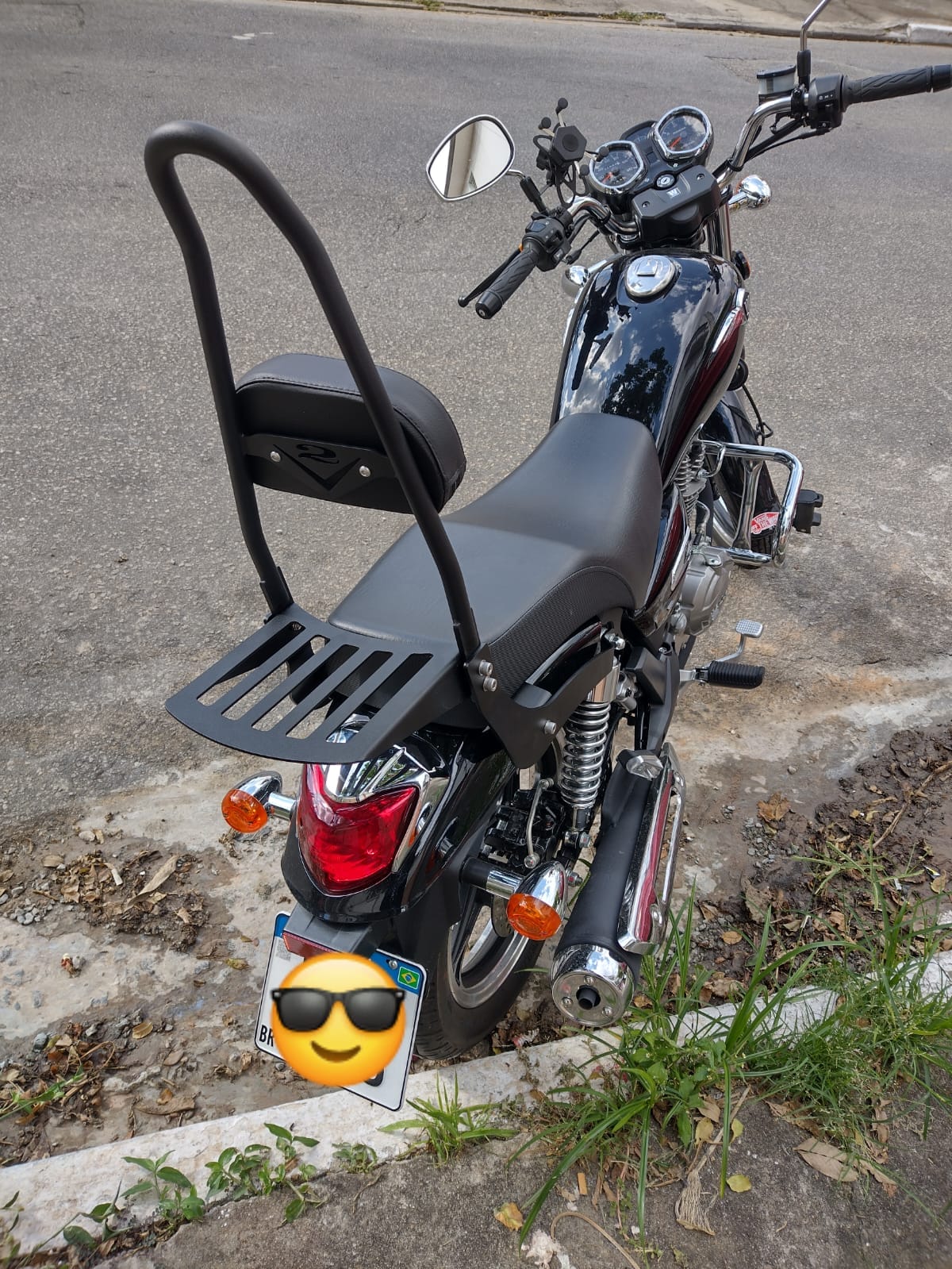 Bar Easy Rider Sissy bar Easy Rider fixo encosto - Chopper Road 150 com bagageiro - V2 ...