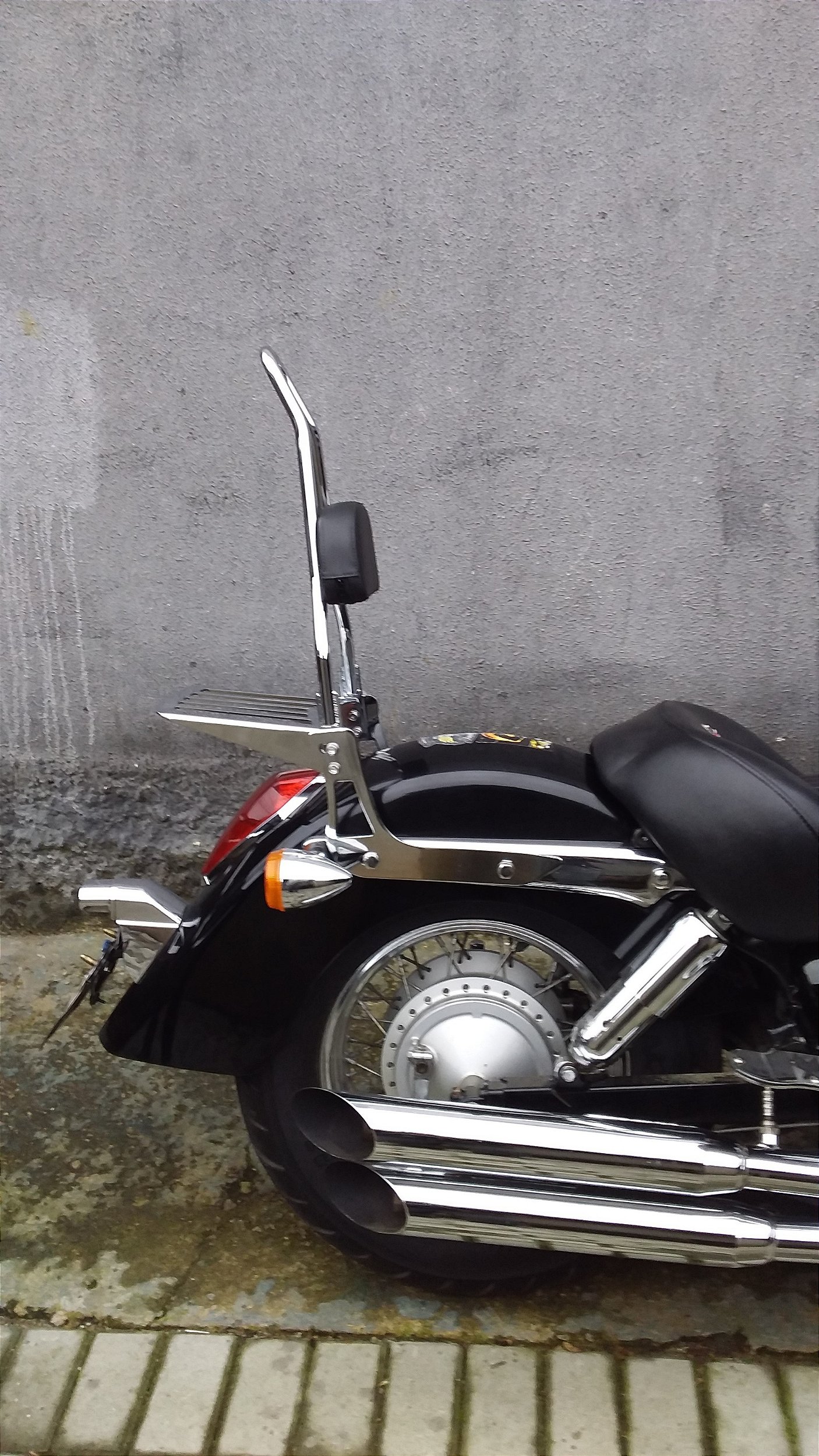Bar Easy Rider Sissy bar Easy Rider fixo VT Shadow 750 antiga ( 2006 A 2010 ) - V2 Custom