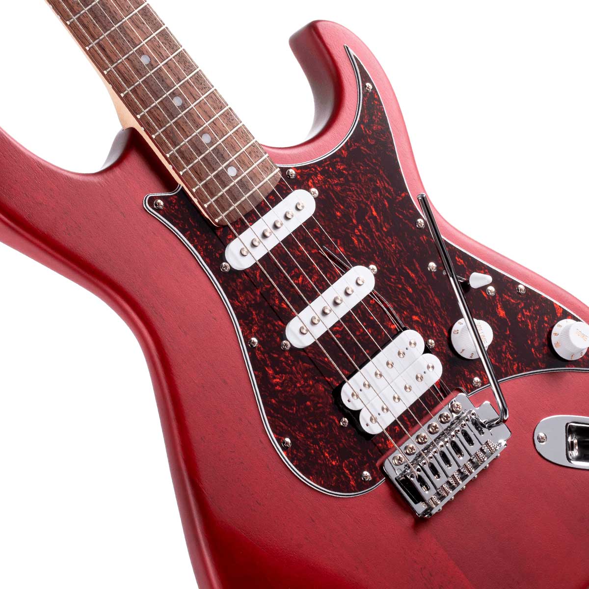 Guitarra Cort G110 HSS Open Pore Black Cherry | Versatilidade e