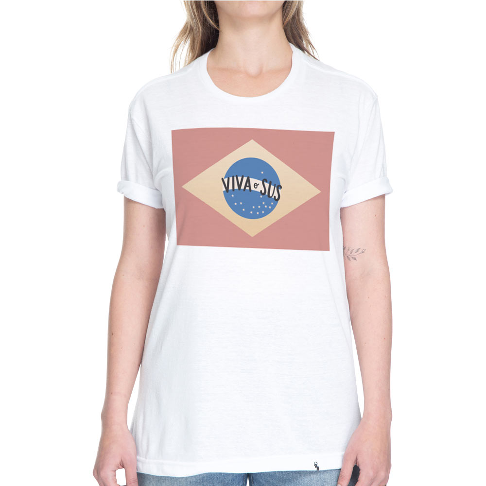 Bandeira Viva o SUS - Camiseta Basicona Unissex - El Cabriton