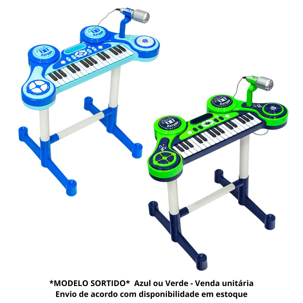 Piano Eletrônico Primeiro Grande Show (Azul ) - Unik Toys