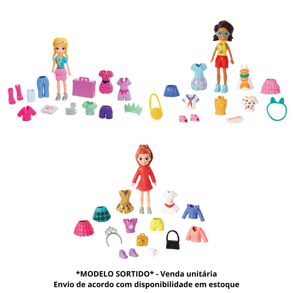 Boneca Polly Pocket Kit Fashion de Viagem Sortidos GFT92 - Mattel - Ideal  Presentes