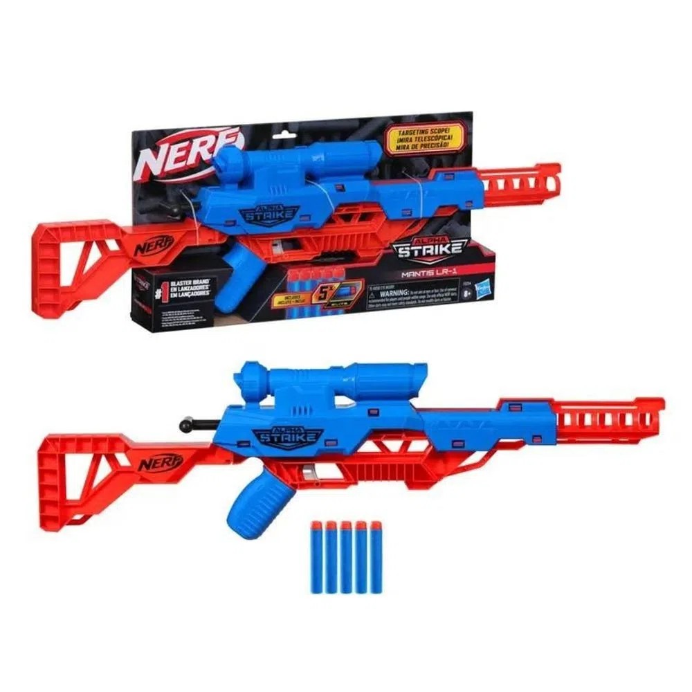 Lança Dardos Nerf Alpha Strike Claw QS-4 com 4 Dardos Fácil Recarga e Uso  F2219 - Hasbro