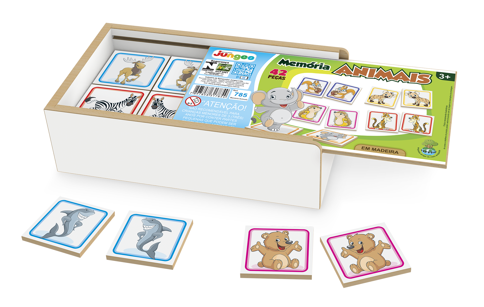 Jogo De Memória Animais Para Crianças Educacional 20 Peças - Kasa Sofa Decor