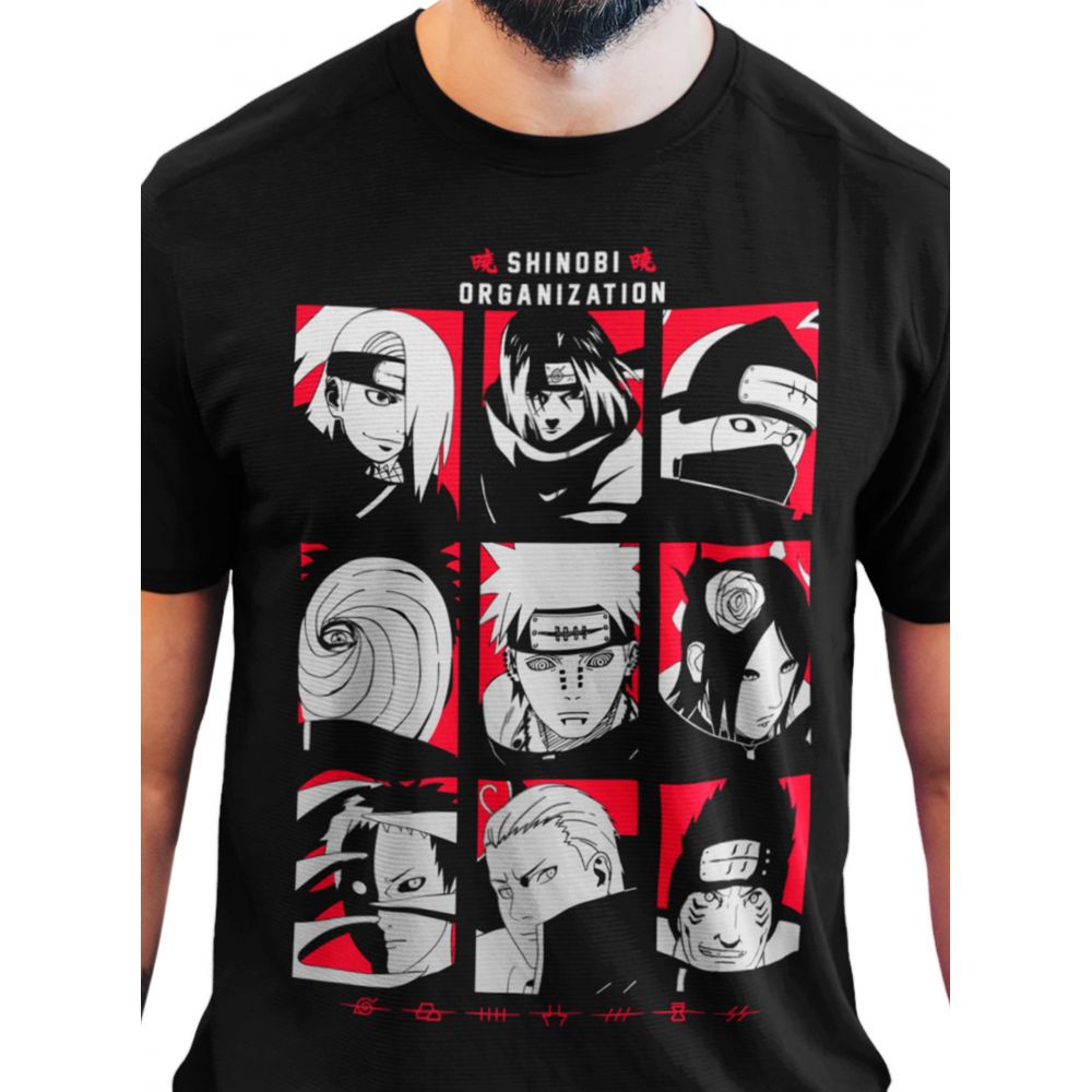 Camiseta Naruto Shippuden Camisa Akatsuki Renegados Masculina Blusa An -  Criativa Ninja - Camisetas e Moletons Personalizados
