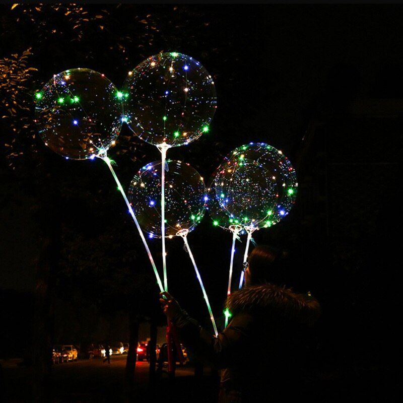 Balão Com Bastão Led Colorido Completo C/ Pilhas E Vareta - SylverStore