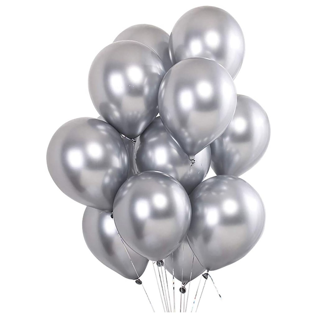 Kit 100 Balão Bexiga Metalizado N°5 Prata Diversas Cores Atacado -  SeletoStore