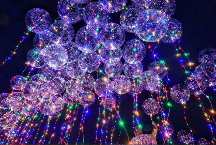 Kit 25 Balão Bubble Com Led Colorido Aniversário, Formatura, Casamento ...