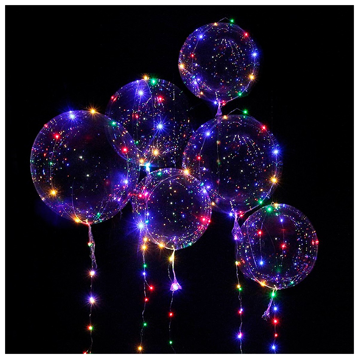 Kit 50 Balão Bubble Com Led Colorido Aniversário, Formatura, Casamento ...