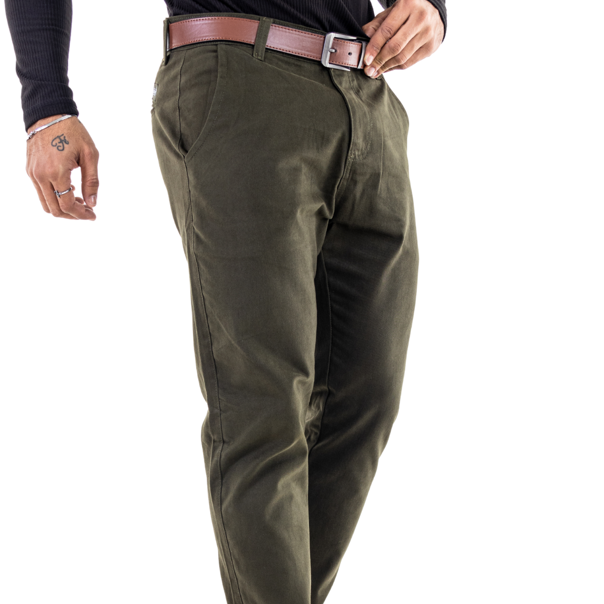 Calça Masculina - Skinny Sarja - Verde Militar