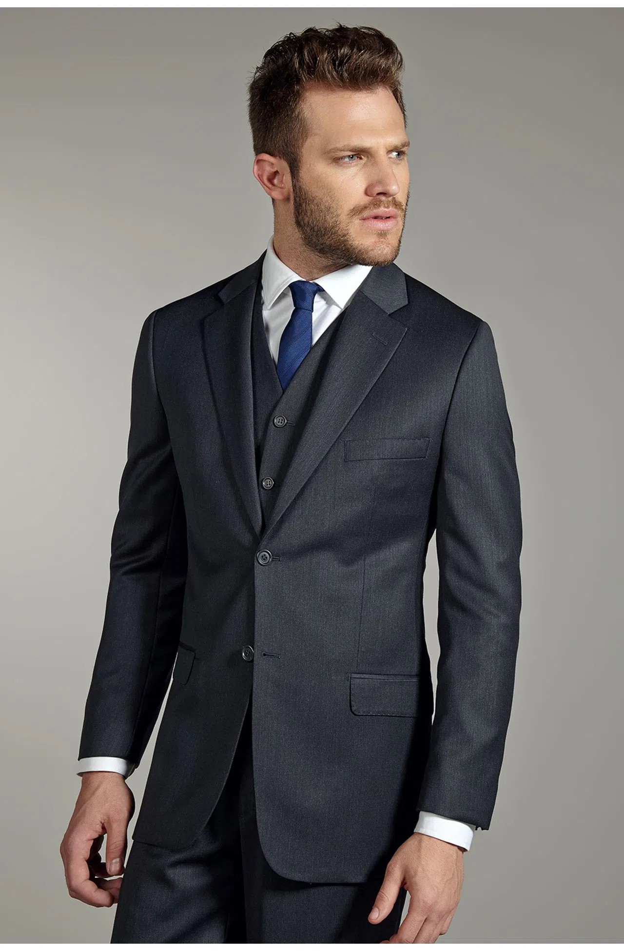 Terno 2 Botões Reguular Fit Cinza - Mr Suits - Especialista em vestir bem