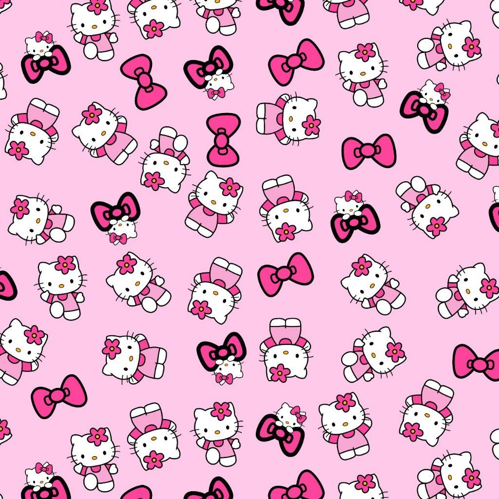 Tricoline estampado Hello Kitty fundo preto - Renatta Tecidos