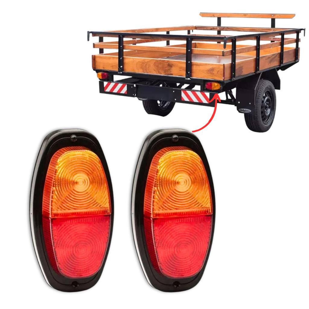 Par Lanterna Traseira Canoinha para Carretinha Bicolor - Force Truck ...
