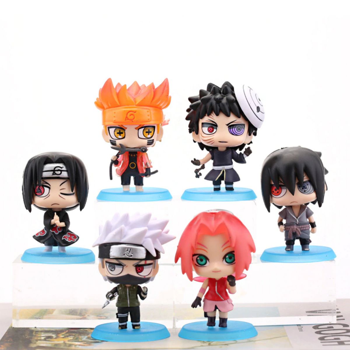 NO BRASIL** 12 bonecos naruto chibi com base 7cm Naruto shippuden