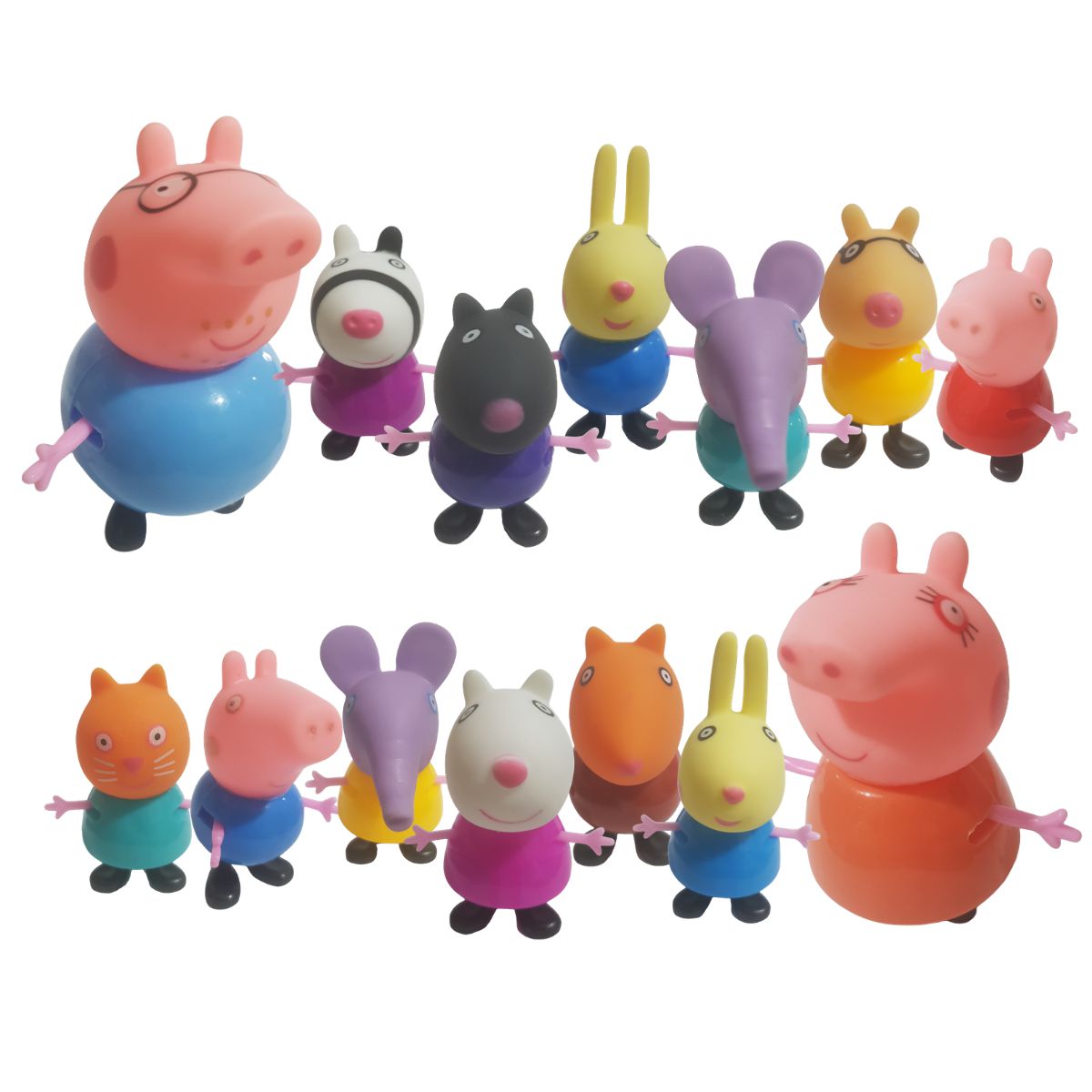 Peppa Pig 4pcs Bonecos Miniaturas Amigos Família George Dino