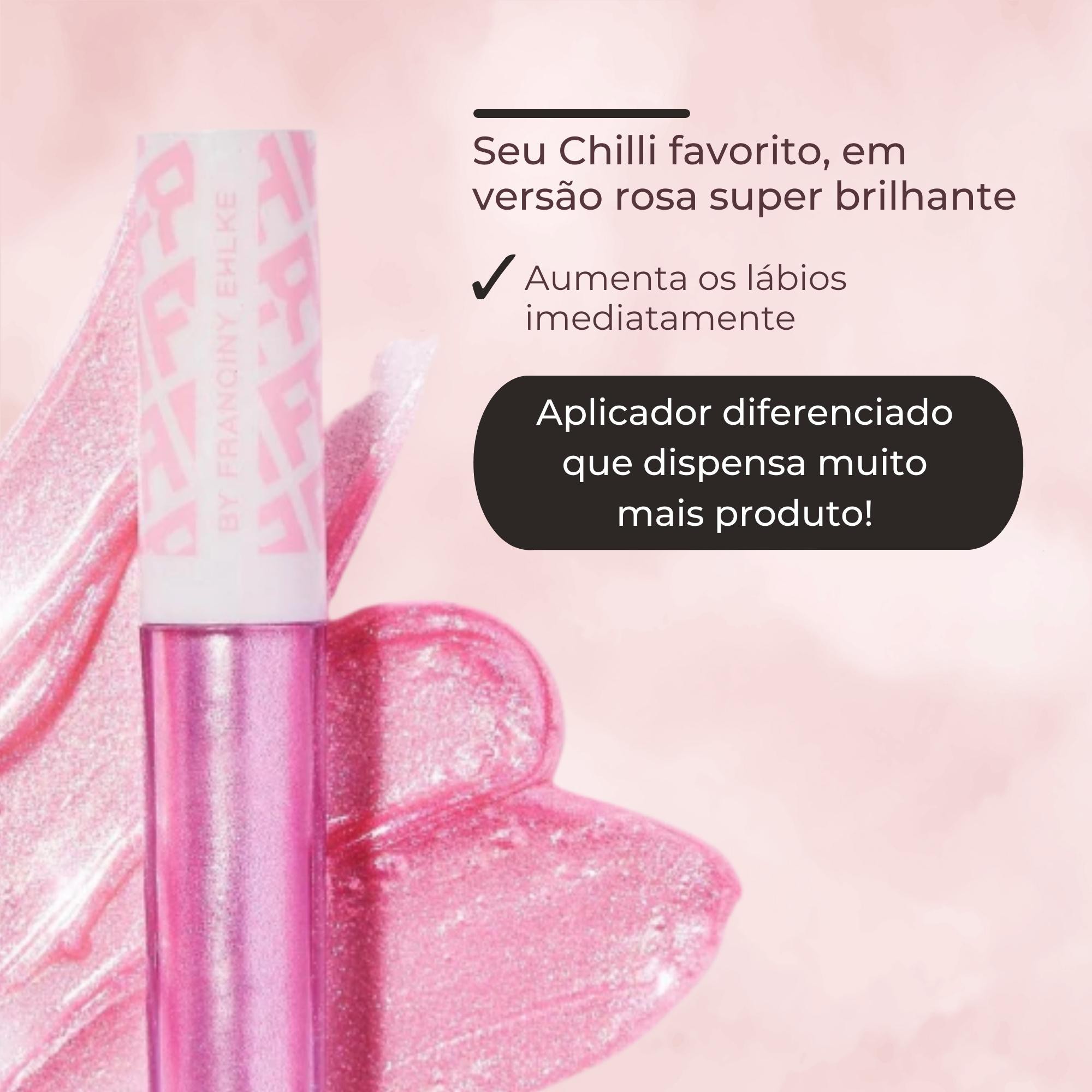 Gloss Labial Pink Chilli Franciny Elhke Rosa E Brilhante Gabeauty Cosm Ticos