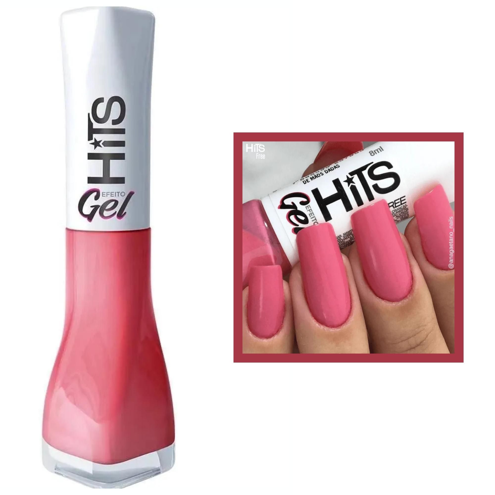 Esmalte Hits Efeito Gel De Mãos Dadas Rosa Cremoso 5Free - Gabeauty  Cosméticos