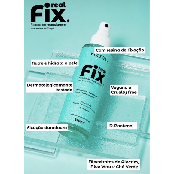 Fixador de Maquiagem Real Fix 150ml Vizzela - Gabeauty Cosméticos