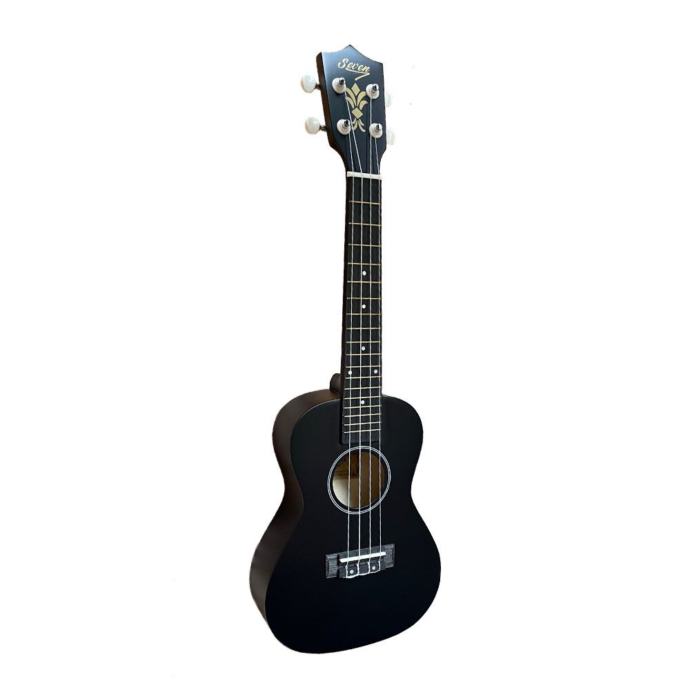 Ukulele Preto Seven Concert Suk23 BK C/ Capa Seven Guitars Brasil