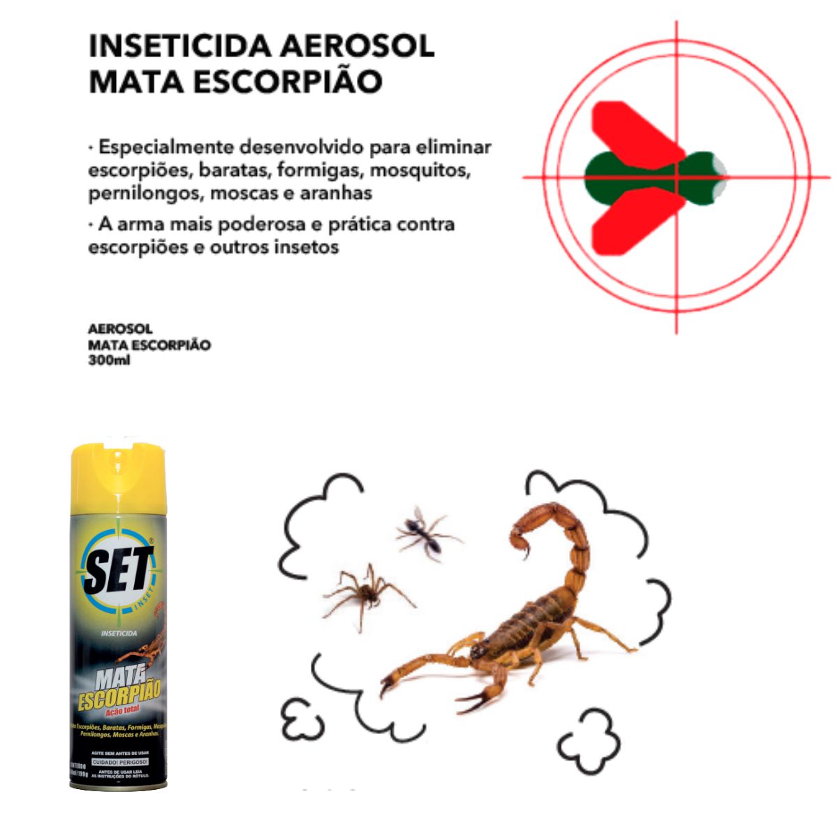 Aerossol Anti Escorpião Assassino T.serrulatus 300 Ml - Pestshop