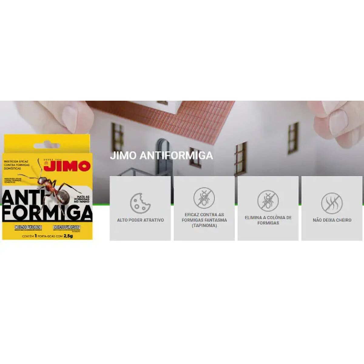Anti Formigas Caseiras Jimo Protegida Em Porta Isca 2,5gr - Pestshop