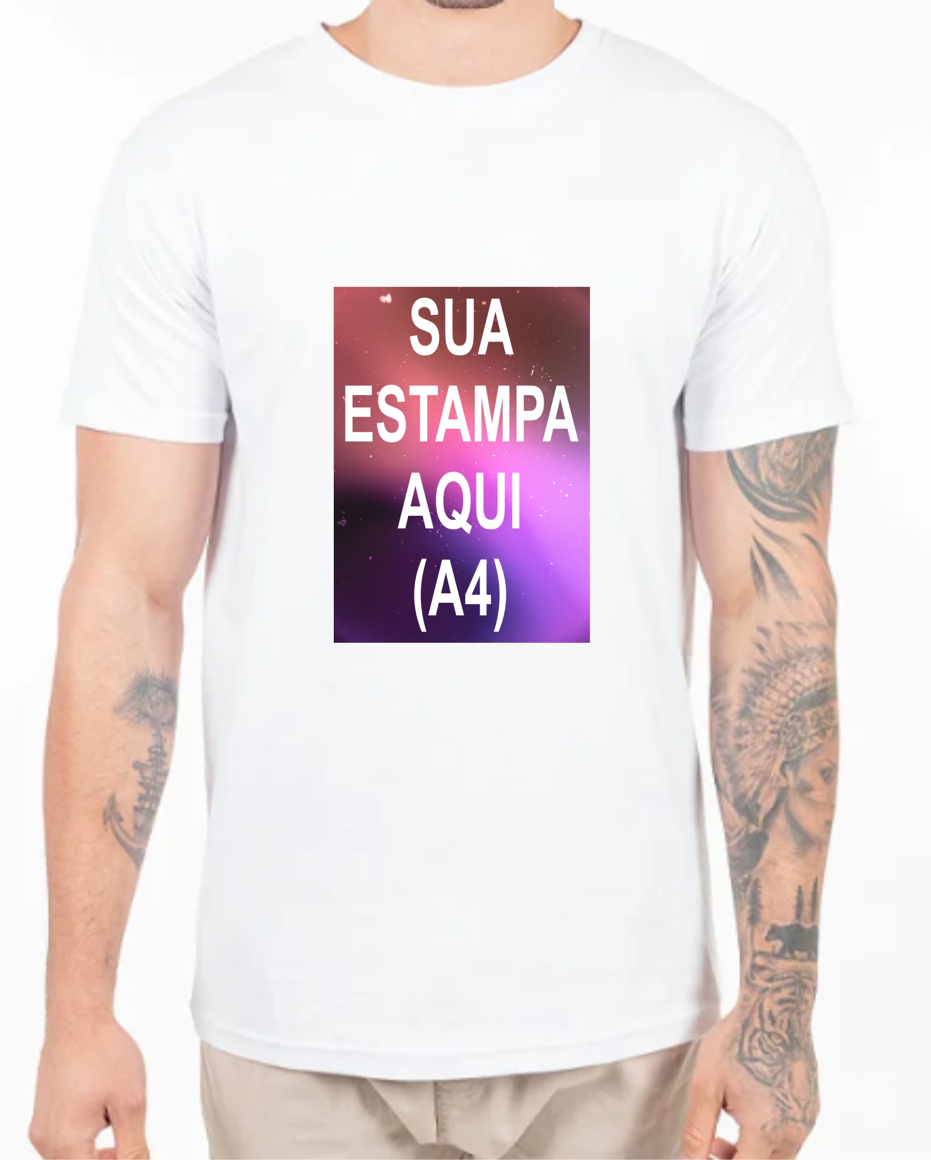 Camisa Branca Personalizada (escolha sua estampa)