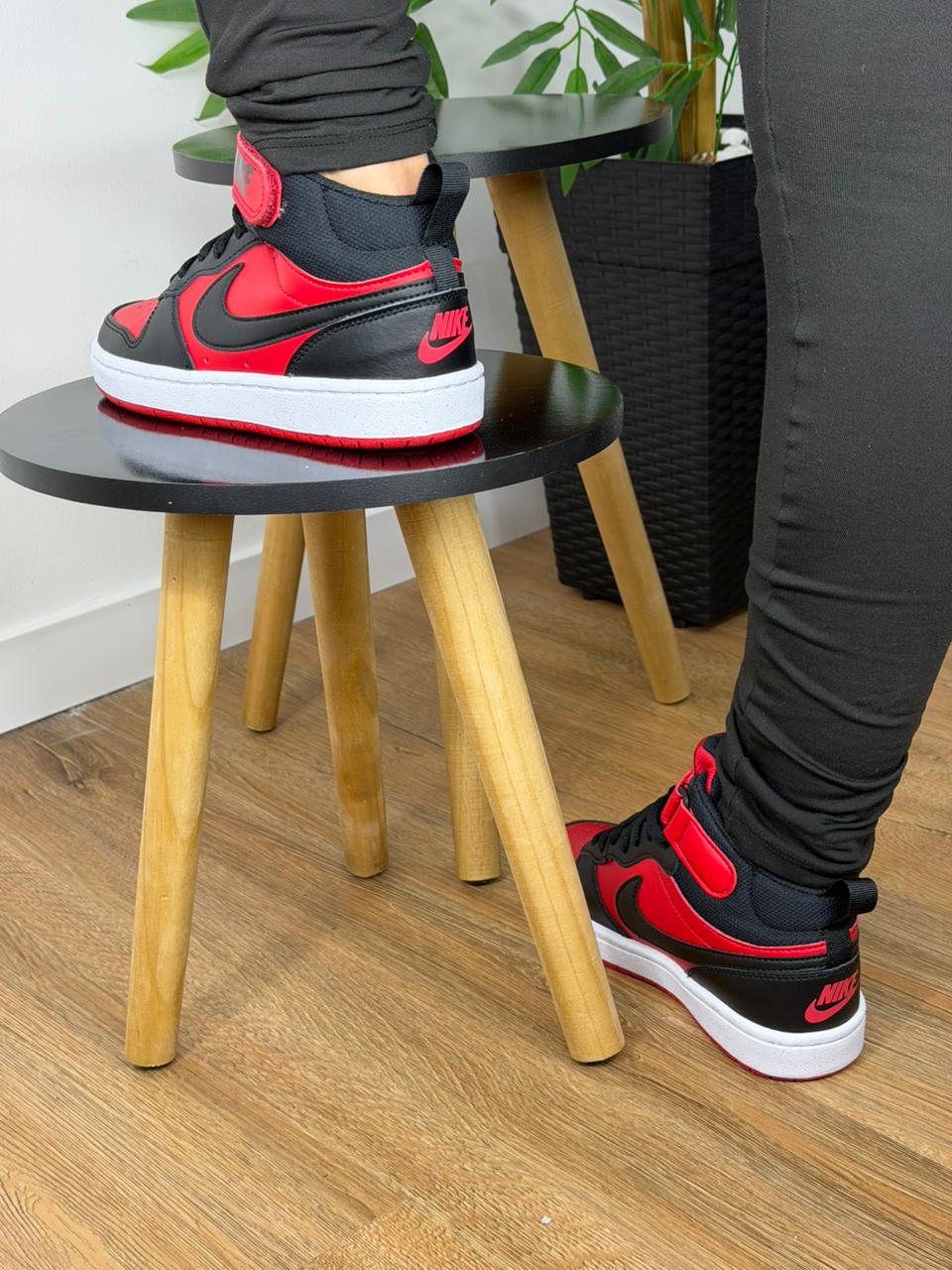 Tênis Nike Court Borough MID 2 RED/BLK CD7782-602 - Granfino Store
