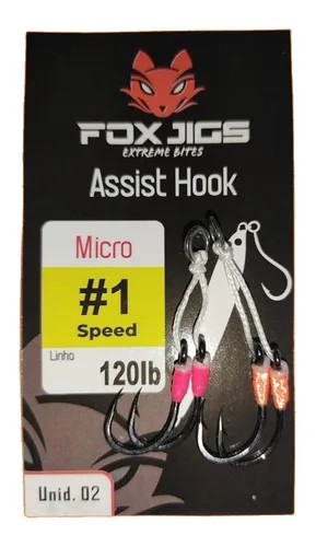 Anzol Fox Jigs Assist Hook Micro Speed Duplo 120lb - Sua