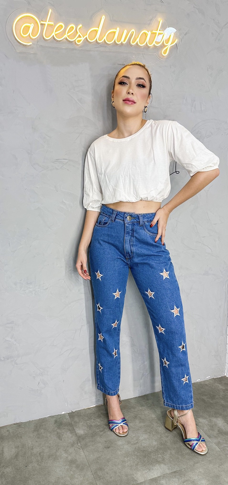 Jeans con deals stelle rosa
