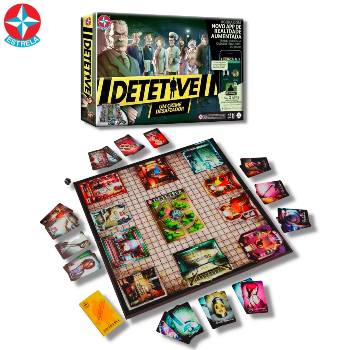 Detetive, Estrela. Antigo jogo de tabuleiro dos anos 80