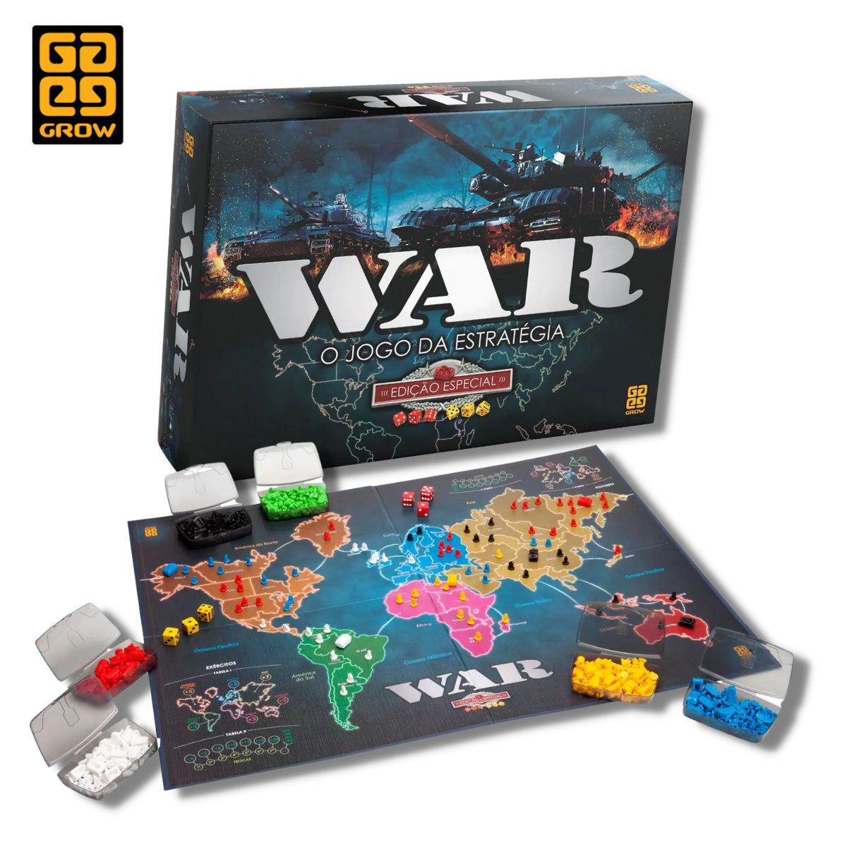 JOGO TABULEIRO MESA WAR EDICAO ESPECIAL GROW ORIGINAL NOVO - Lepetiti  Brinquedos