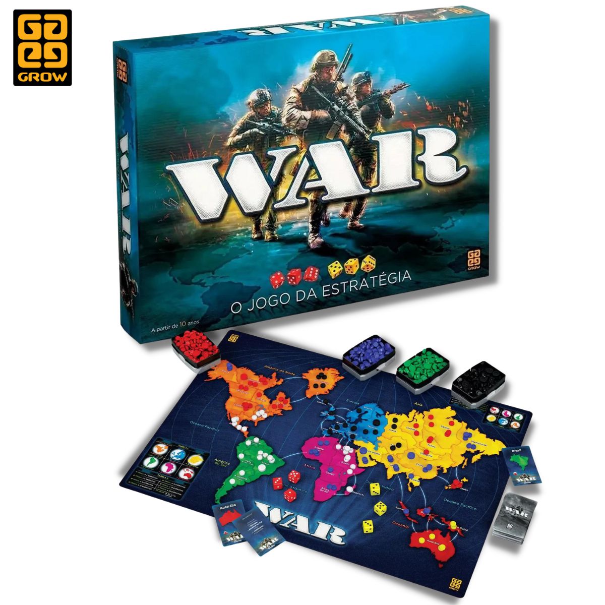 Jogo War Tabuleiro O Jogo da Estratégia War Edição Especial Grow