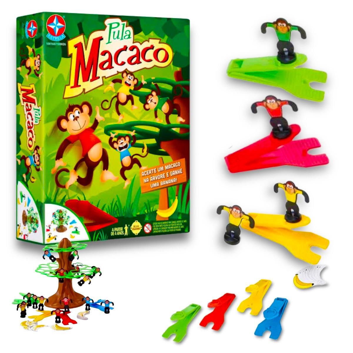 Brinquedo Pula Macacos Joguinho Infantil Com Roleta Pequeno